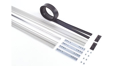 Profile for natural aluminium glass leaf connection (thickness 10/11 mm - length 1 m)